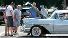 People check out classic cars at Das Awkscht Fescht at Macungie Memorial Park in Macungie. Chris Shipley / The Morning Call