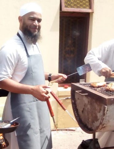 Siraaj Miller, who the US Treasury said trained Isis members to carry out hijackings to raise funds for the terrorist organisation, at a Heritage Day braai.