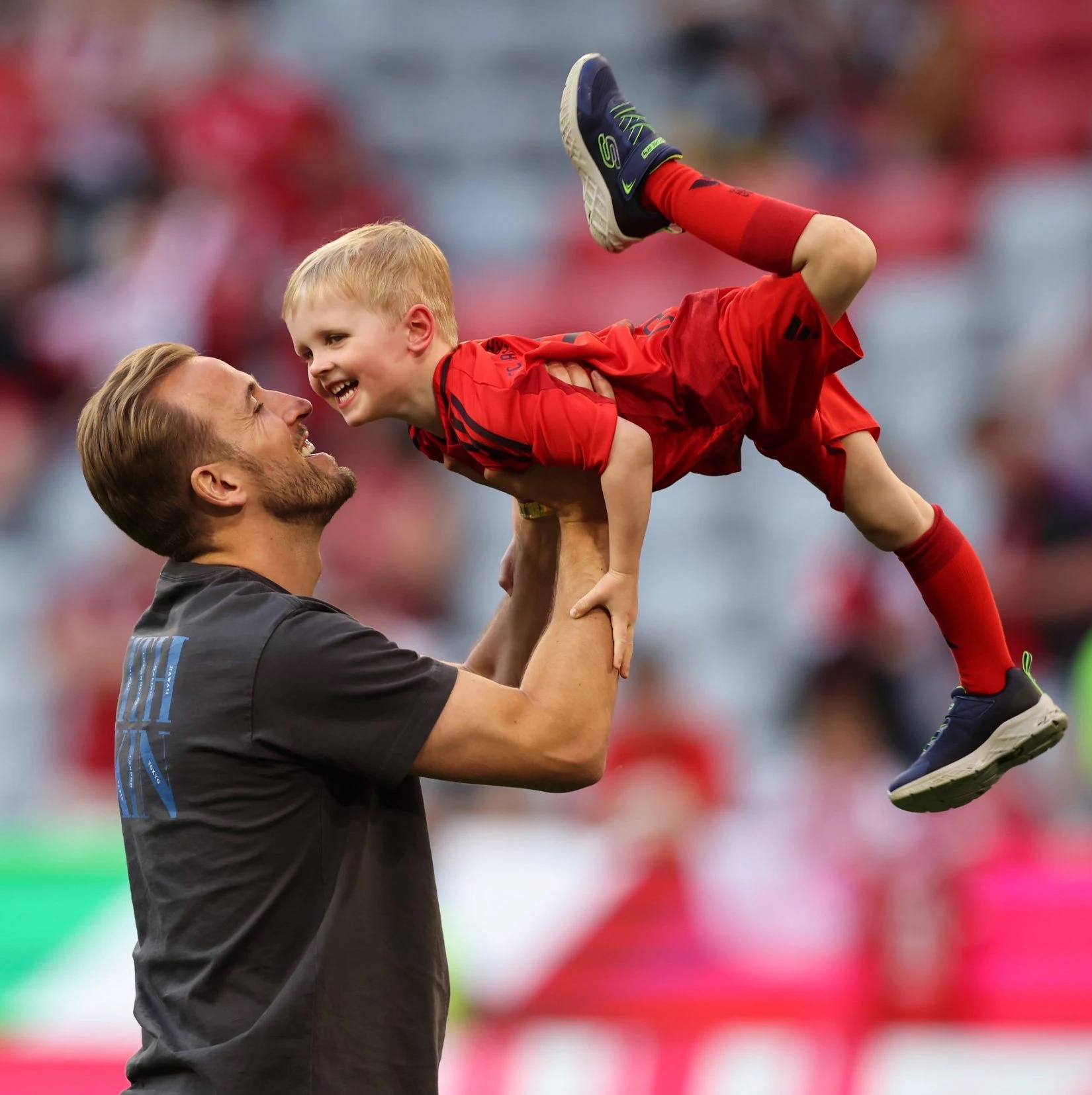 Kane celebrates Bayern Munich's 2023-24 Bundesliga title triumph with son Louis