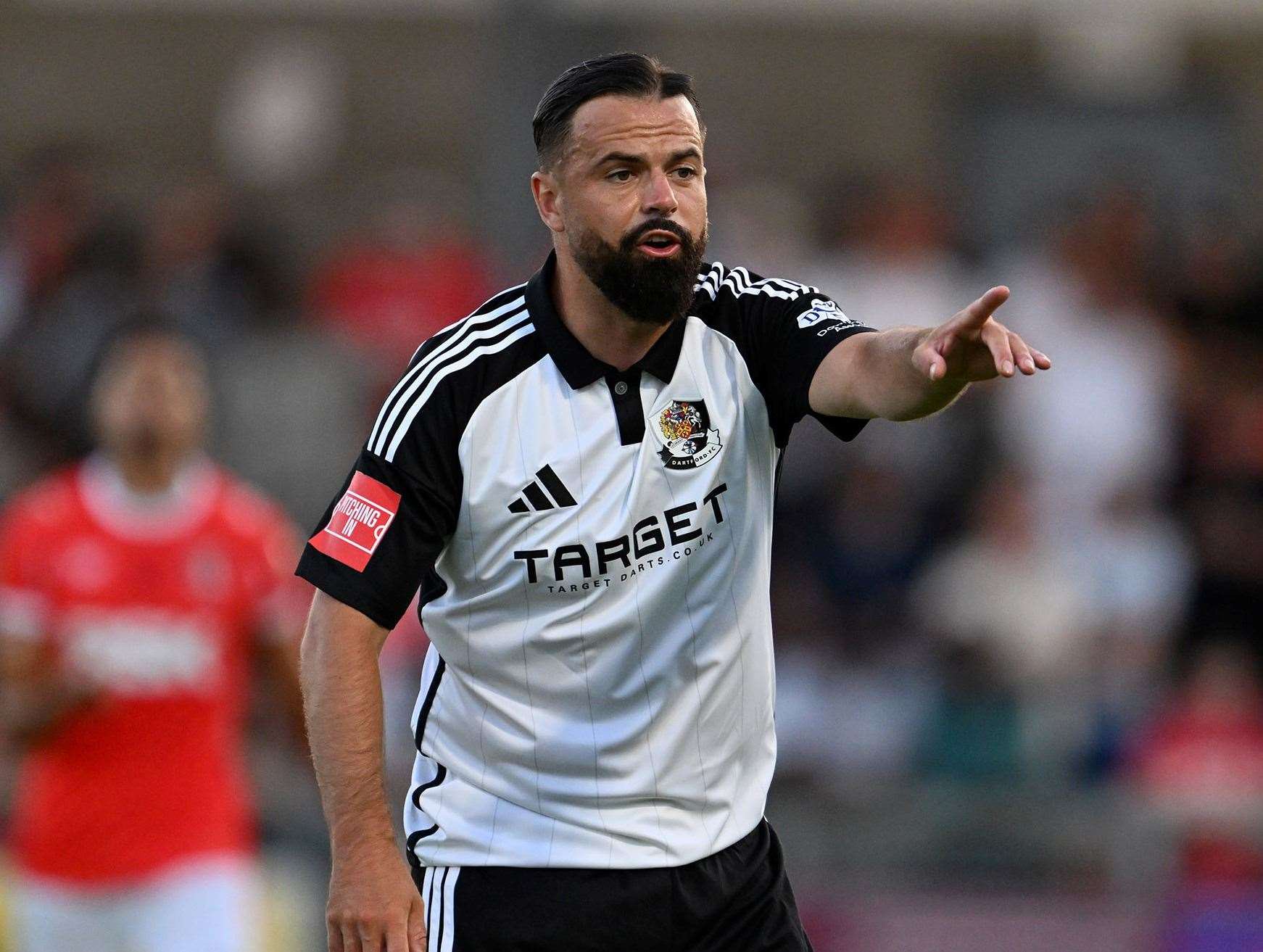 Dartford player-boss Ben Greenhalgh is impressed with Louie Atkins’ progress Picture: Keith Gillard