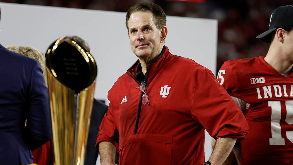 Indiana Hoosiers head coach Curt Cignetti looks on after the Indiana Hoosiers versus the Miami Hurricanes College Football Playoff National Championship Game Presented by AT&T on January 19, 2026, at Hard Rock Stadium in Miami Gardens, Florida.