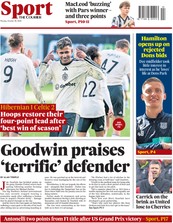 The Courier back page