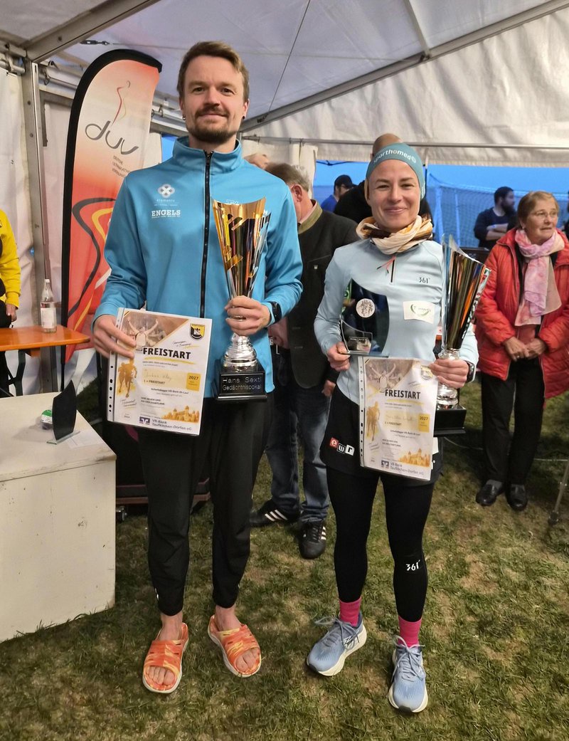 Leichtathletik, 2026, Maria Elisa Legelli, Böbing, Deutsche Meisterschaft 6-Stunden-Lauf, in Schwindegg, 1. Platz Frauen.
