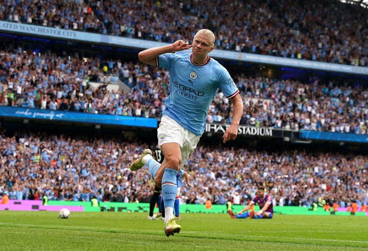 Haaland scored his first hattrick for Man City on Saturday