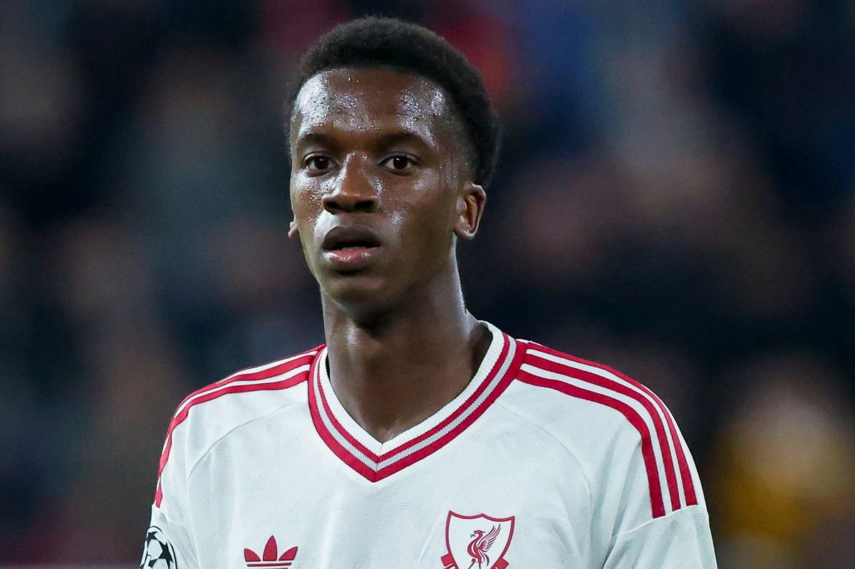 Trey Nyoni of Liverpool during the UEFA Champions League match against LASK on October 14 2026 in Linz, Austria