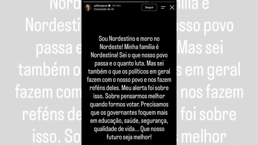 Wiliam José se defendeu 