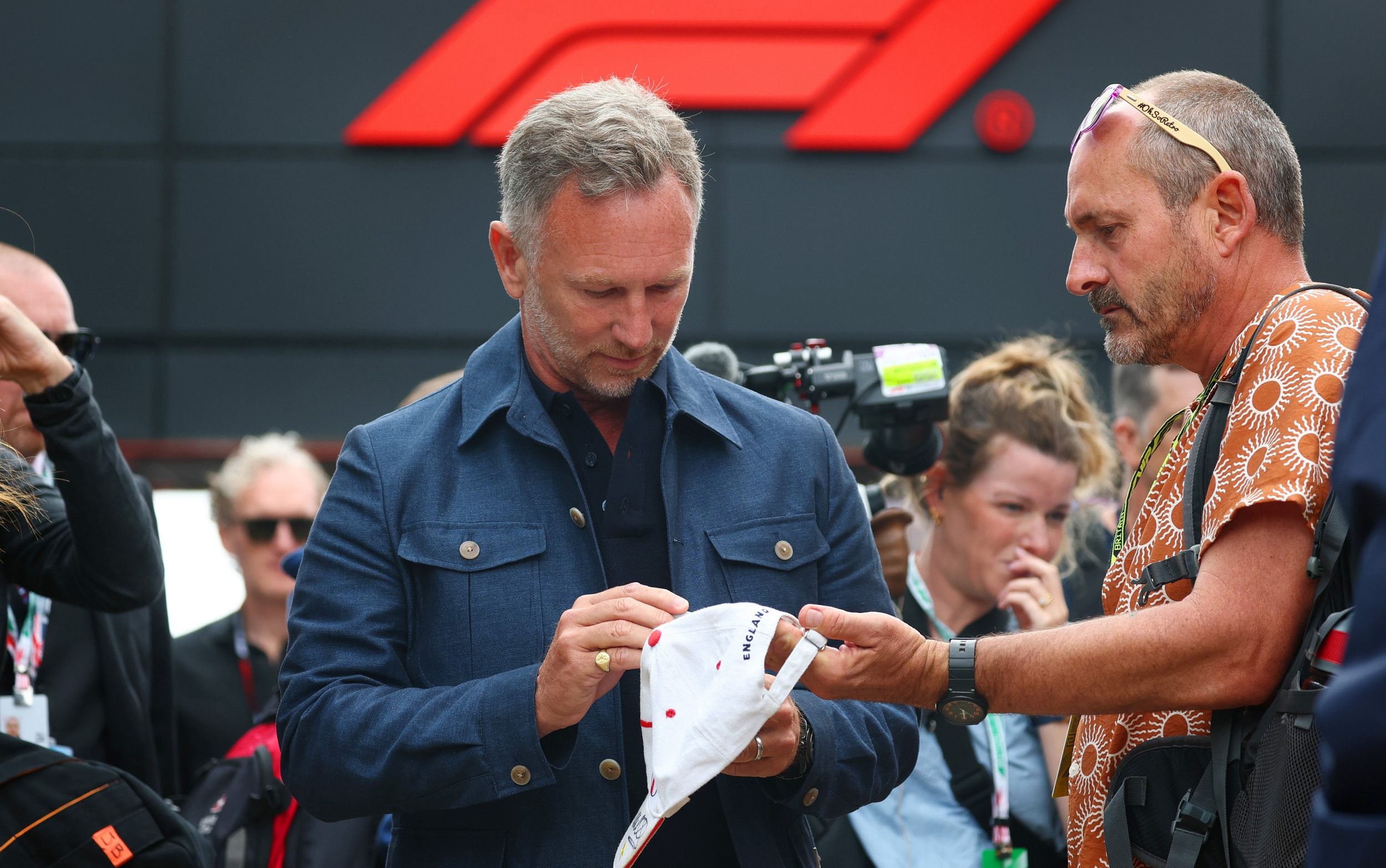 Christian Horner in the Paddock prior to the F1 Grand Prix of Great Britain at Silverstone Circuit on July 05, 2026 in Northampton, England.
