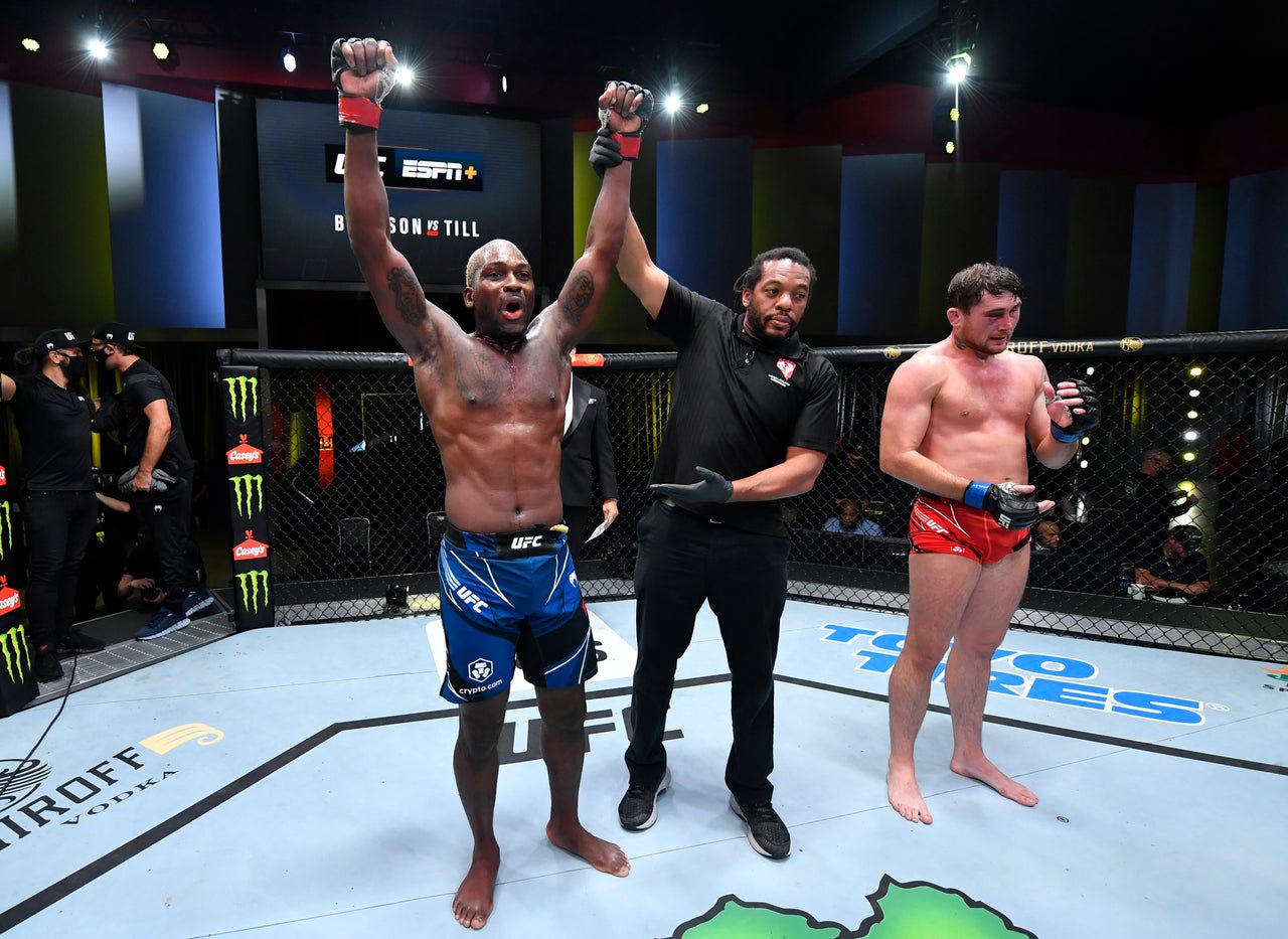 Brunson could face Darren Till (right) in BKFC, having choked him out in their UFC clash (Getty)