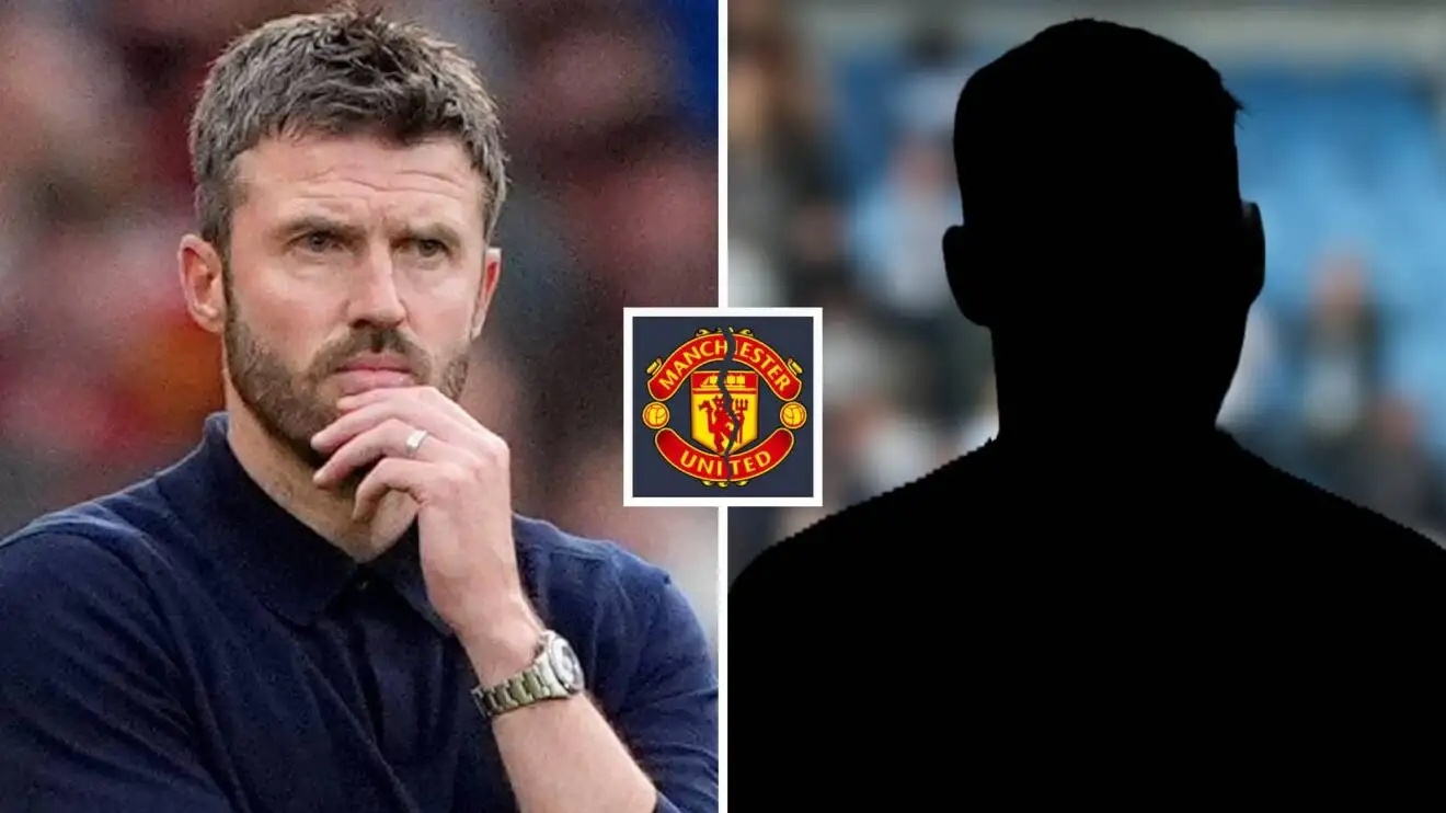 Man Utd head coach Michael Carrick and a silhouette