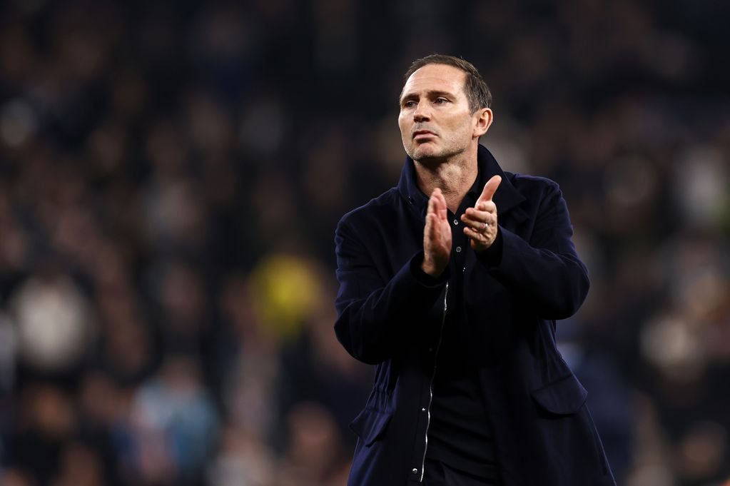  Coventry City manager Frank Lampard applauds the fans at Tottenham