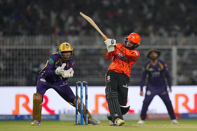 Sunrisers Hyderabad's Abhishek Sharma plays a shot during the Indian Premier League cricket match between Kolkata Knight Riders and Sunrisers Hyderabad in Kolkata, India, Thursday, April. 2, 2026. (AP Photo/ Bikas Das)