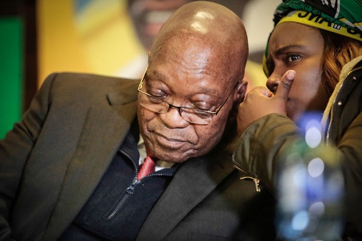 Former president Jacob Zuma chats to his daughter <a class=