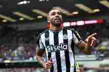 Callum Wilson of Newcastle United celebrates scoring his team's first goal during the Premier League match between Burnley FC and Newcastle United ...