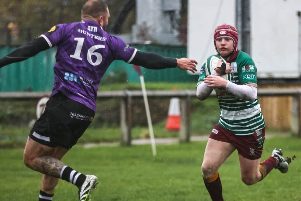 Sandal try scorer Will Forrest looks to go past a York defender. Picture: Simon Hall