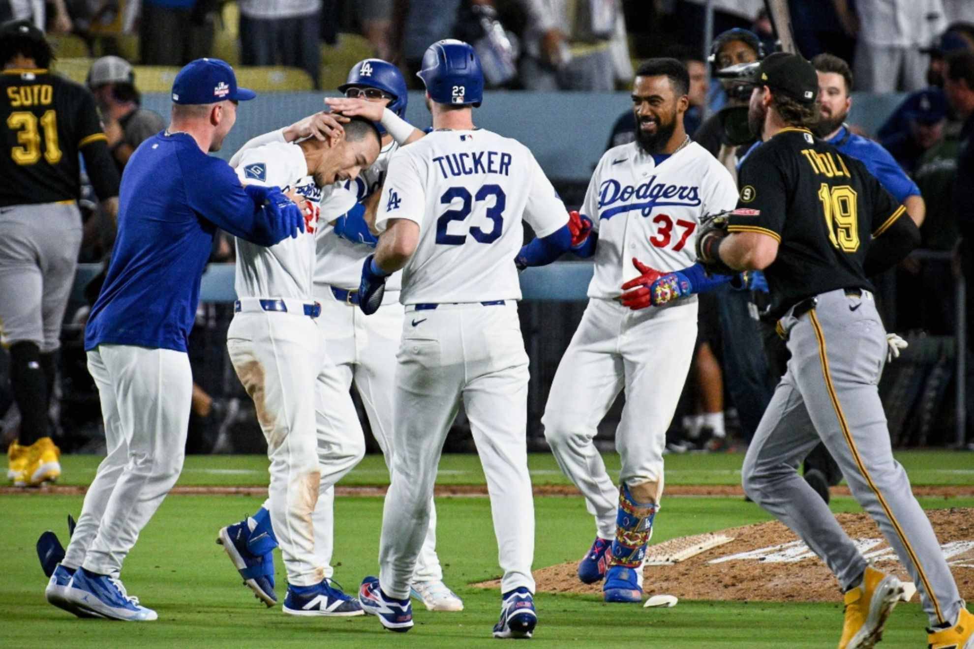 Which National League team can actually beat the back-to-back champion Dodgers?