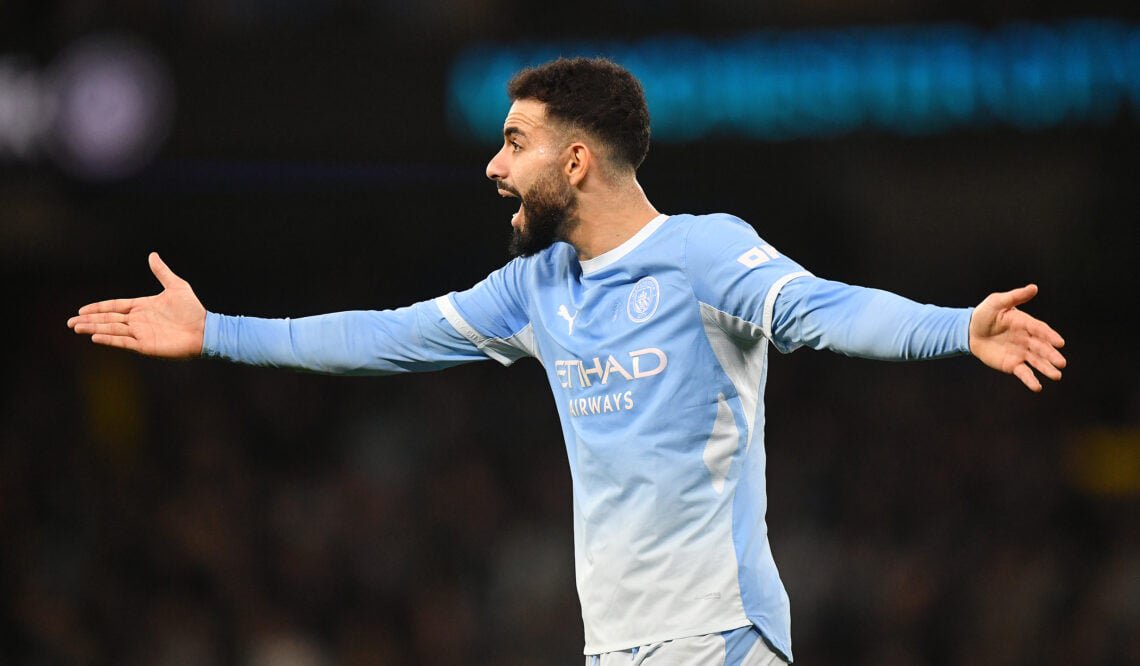 Rayan Ait-Nouri playing for Manchester City.