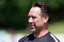 David Seaman of England takes part in training during Soccer Aid for UNICEF media access at Fulham FC training ground on June 8, 2018 in New Malden...