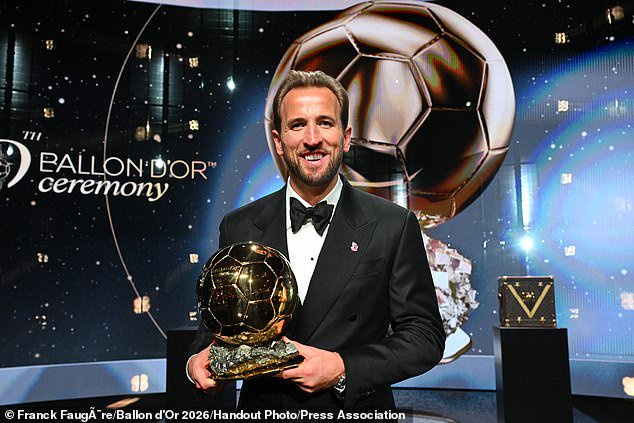 Harry Kane won the Ballon d'Or by just a 28-point margin, the full vote breakdown has revealed