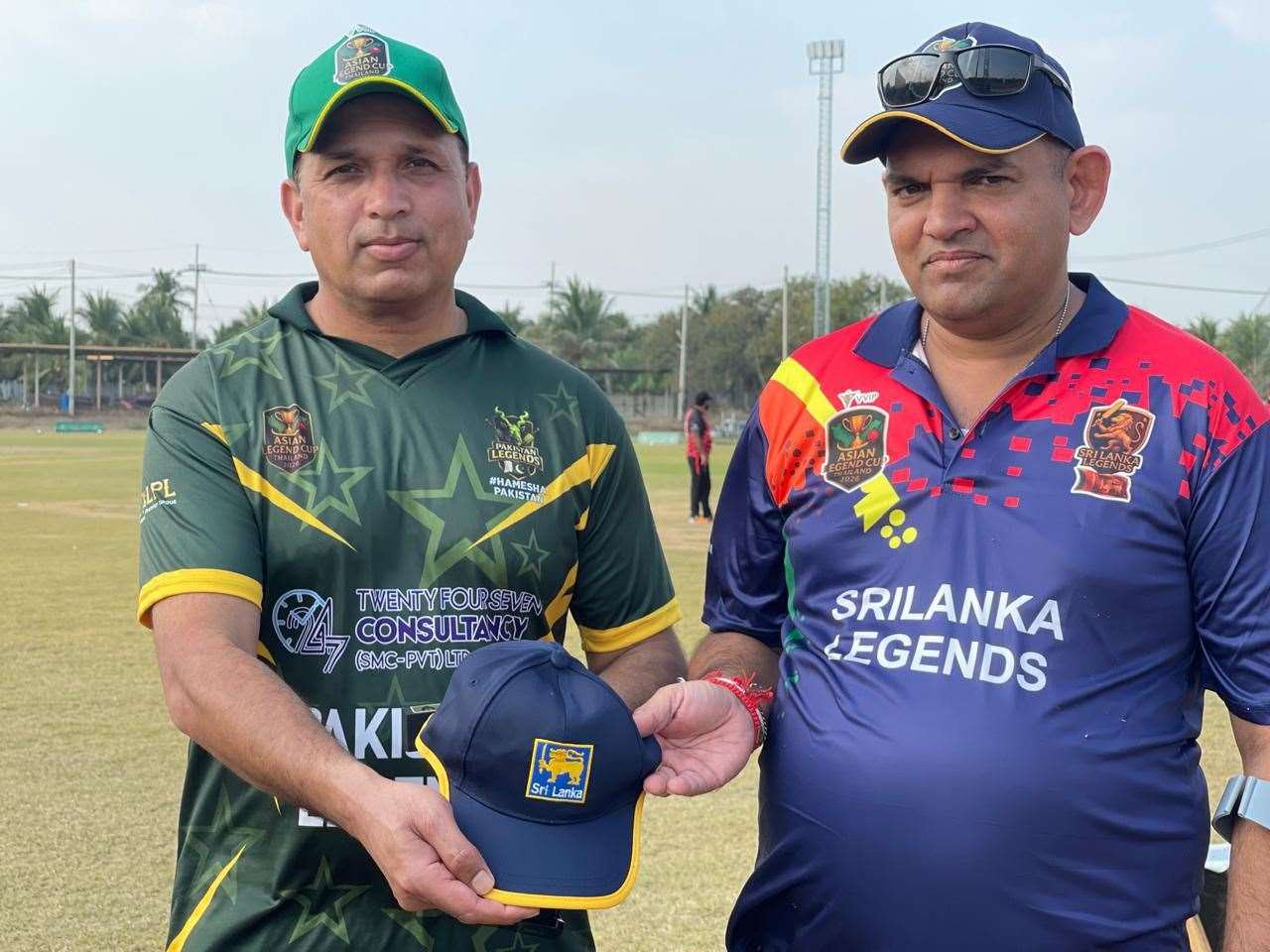 Asad Abbas with Sri Lankan team manager Capt Gayan, whom he had not seen for 30 years