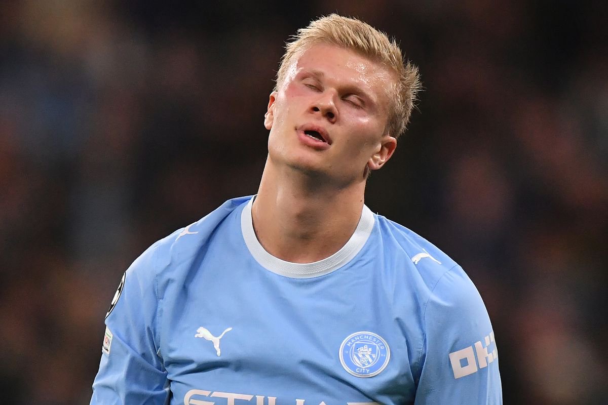 Manchester City's Erling Haaland during the UEFA Champions League 2026/27 League Phase MD2 match between Manchester City and Paris Saint-Germain at City of Manchester Stadium