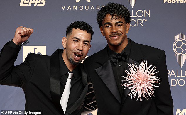 Yamal and his father might've been expecting to take the Ballon d'Or back to Spain but had to settle for a third Kopa Trophy in as many years