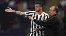 Joselu and Rafa Benitez during the striker's time at Newcastle