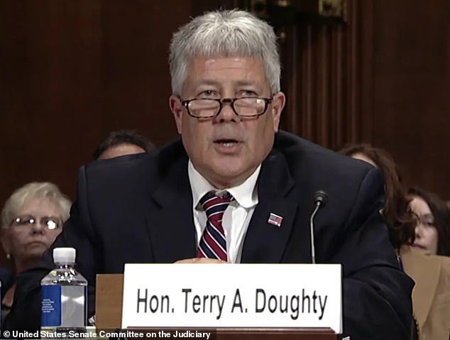 US District Judge Terry Doughty of Louisiana (pictured) voiced concern over the deportation of a two-year-old US citizen and her mother on Friday, warning that the Trump administration may have carried out the removal 'with no meaningful process'