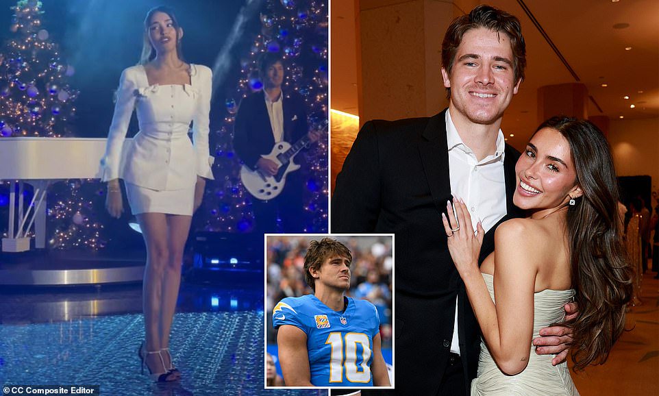 Angry Los Angeles Chargers fans made their feelings known during a Madison Beer performance on Monday night, pleading with her to help 'fix' the franchise. In viral footage, the pop star took to the stage at Disneyland as she taped part of her holiday segment for the Disney Parks Holiday Special that is set to air later this year. However, during her rendition of 'Please Come Home for Christmas', Chargers fans in attendance struggled to get into the festive spirit amid the team's current woes. At the end of her performance, amid a mixture of cheers and claps, one disgruntled fan screamed: 'Fix the Chargers!' Beer seemed to take the heckle well, smiling and shrugging her shoulders as she continued to soak up the applause from the rest of the attendees.