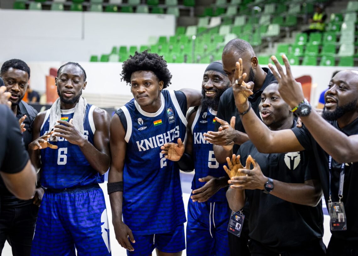 Spintex Knights celebrate qualification to 2026 BAL Elite 16 Stage Photo Courtesy: FIBA