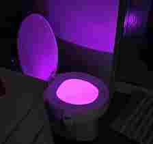 Tired Of Stumbling Around In The Dark For Midnight Bathroom Trips? The Toilet Light With Motion Detection Sensor Will Guide Your Way Without Blinding You