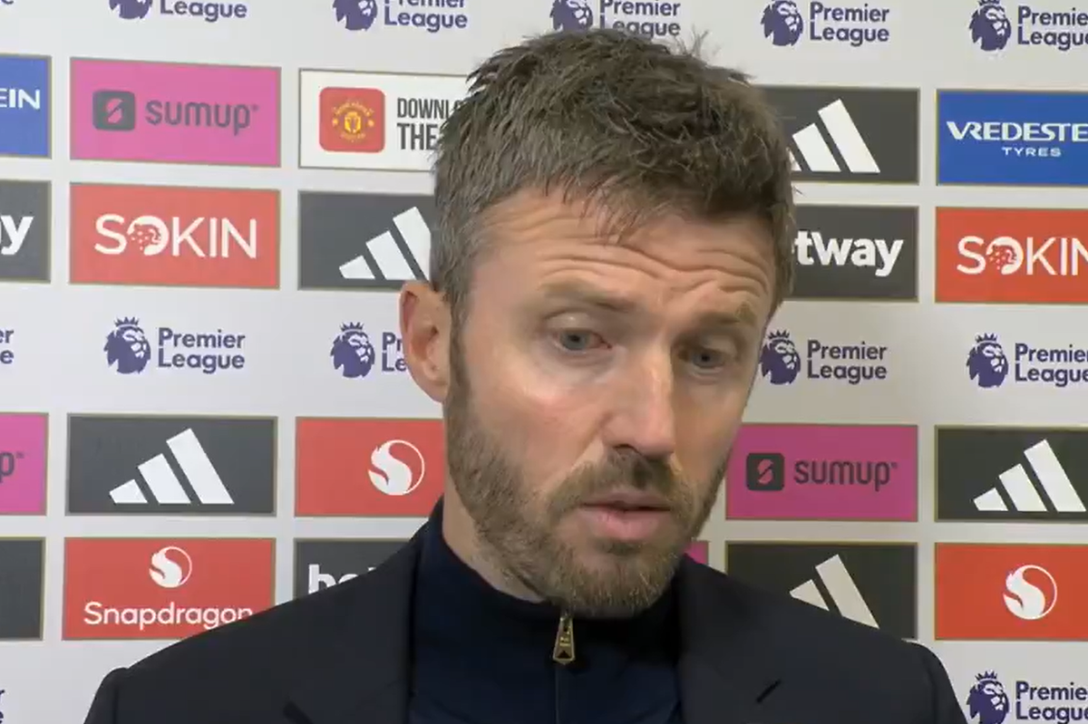 Michael Carrick speaking in a post-match interview