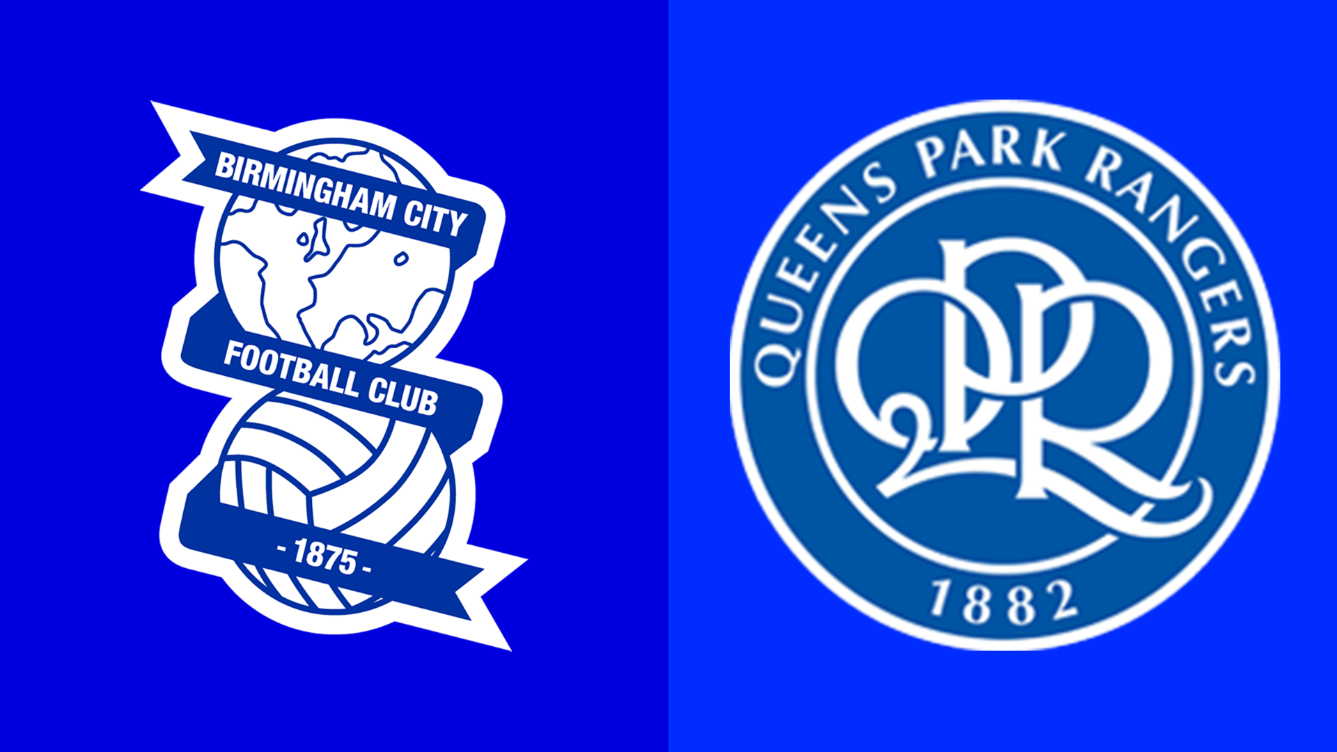 The Birmingham City and QPR club crests side by side