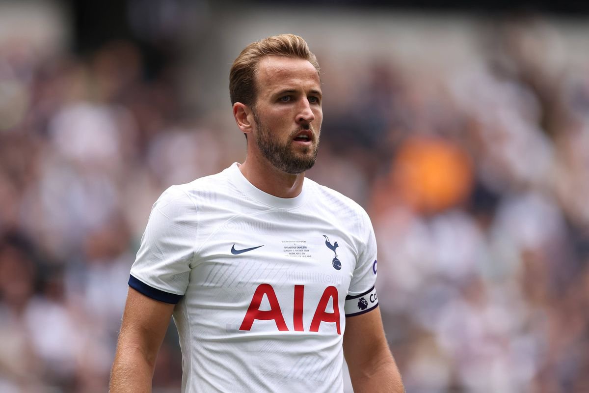 Harry Kane of Tottenham Hotspur during the pre-season friendly match between Tottenham Hotspur and Shakhtar Donetsk at Tottenham Hotspur Stadium on August 6, 2023 in England