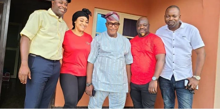 See Funny photos of Femi Adebayo with Toyin Abraham, Mide Martins, Funke Akindele and other actors