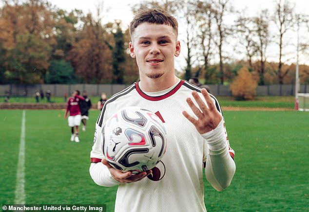 Kai Rooney bagged four goals for Manchester United's Under-18s against Burnley