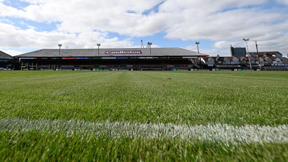 The pitch at Rodney Parade ahead of Dragons vs Hartpury in pre-season