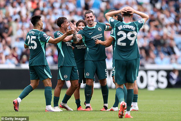 Centre back Lewis Dunk thumped in a 30-yard strike in the 5-0 win over Coventry last month