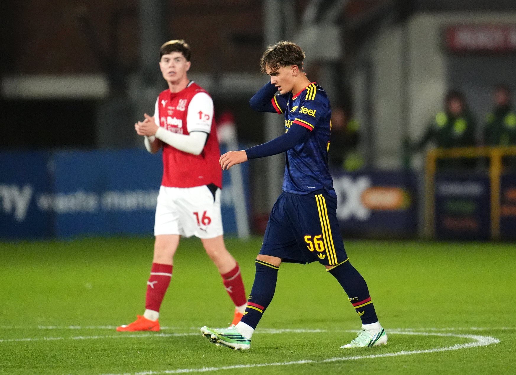 Max Dowman was sent off late in Arsenal’s shock defeat (Nick Potts/PA)