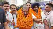 Himachal CM and Congress’ Nalagarh assembly bypoll candidate Hardeep Singh Bawa during a campaigning event. (HT )