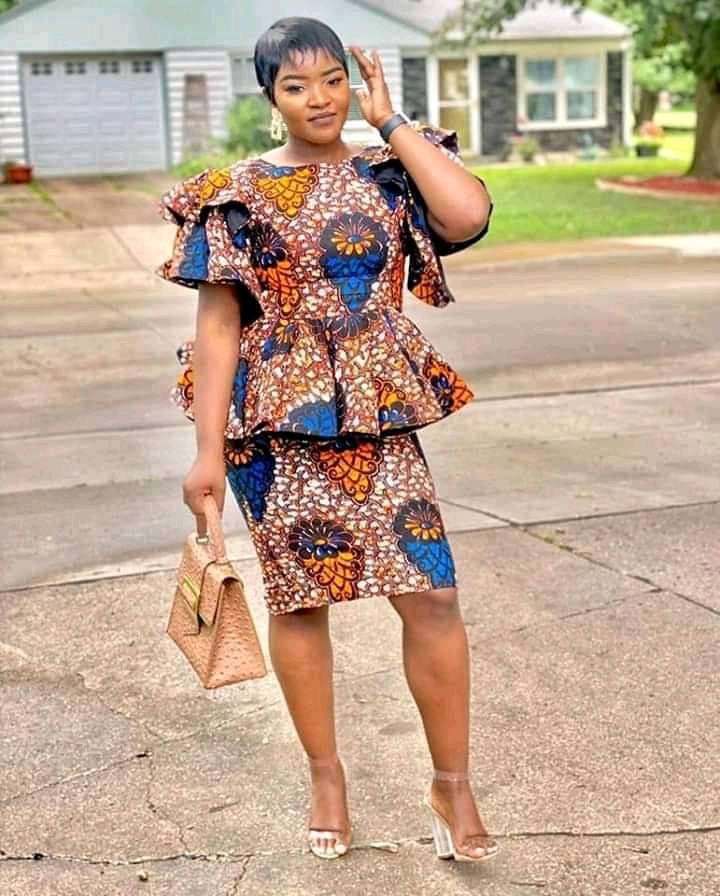 ankara short skirt and blouse