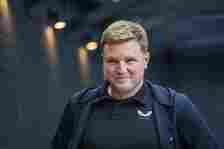 Newcastle United manager Eddie Howe is arriving at Turf Moor during the Premier League match between Burnley and Newcastle United in Burnley, UK, o...