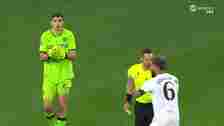 Emiliano Martinez was left stunned after being sent-off.. but not sent-off