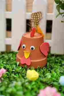 Cute DIY Flower Pot Chicken Craft