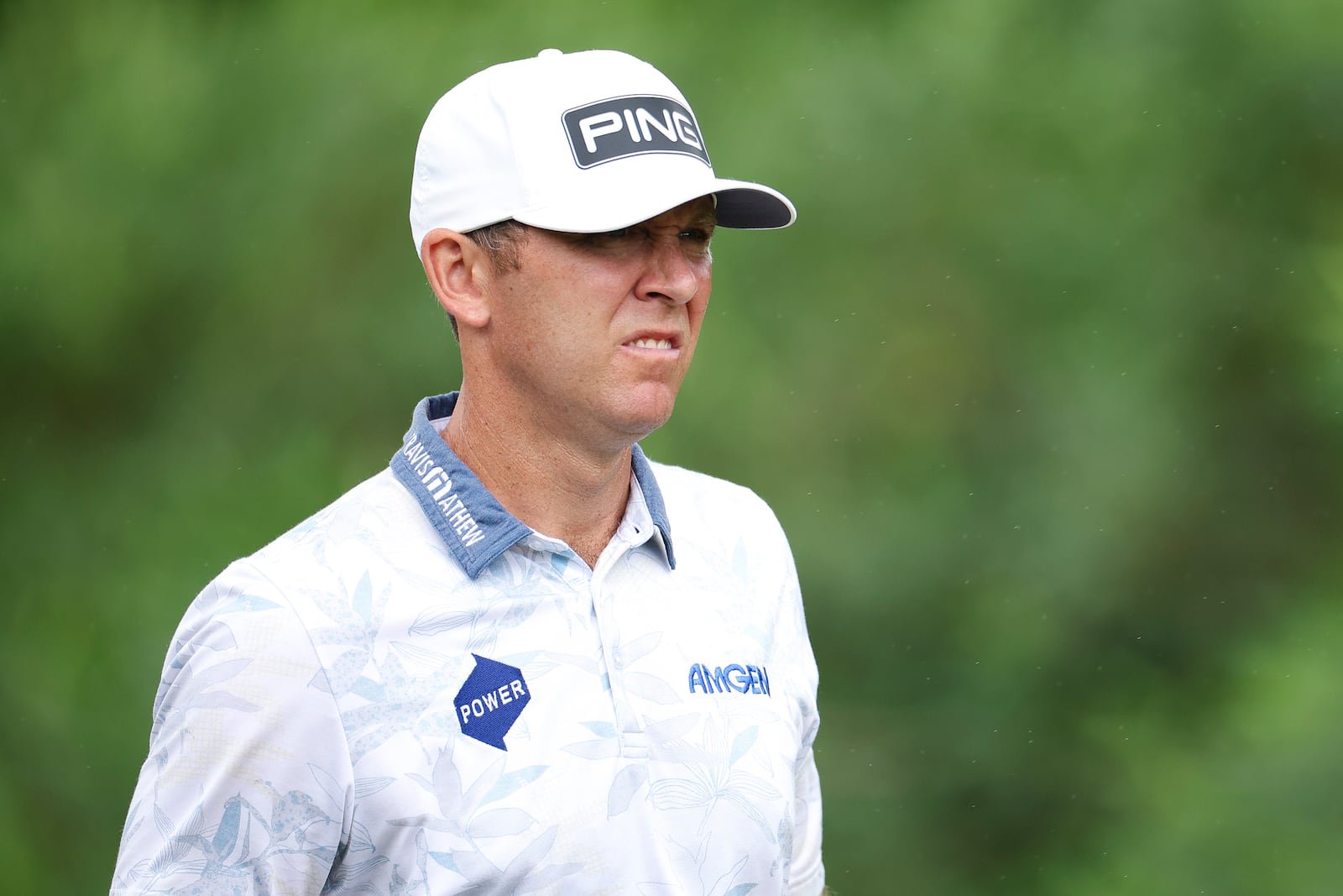 Seamus Power of Ireland looks on while playing the fourth hole during the third round of the Butterfield Bermuda Championship. Photograph: James Gilbert/Getty