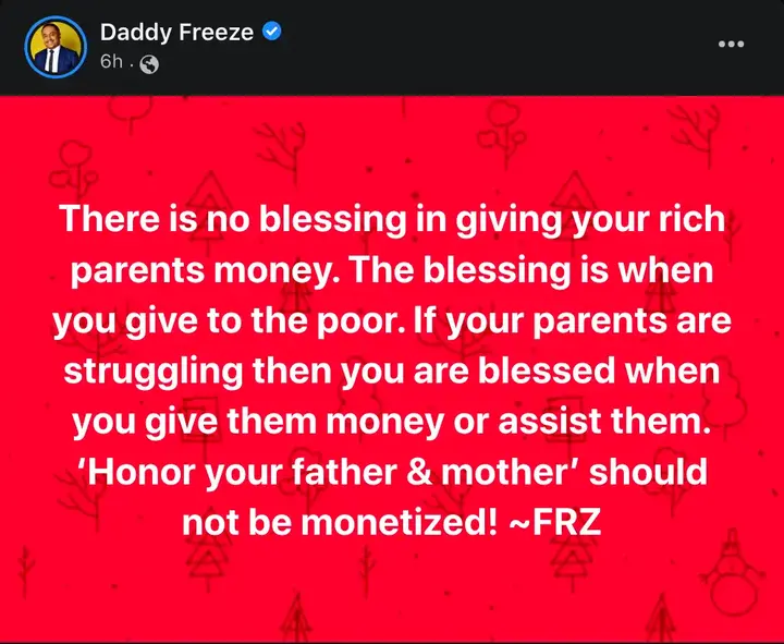 I Have Never Given Money To My Mother Because I Won't Be Blessed - Daddy Freeze 