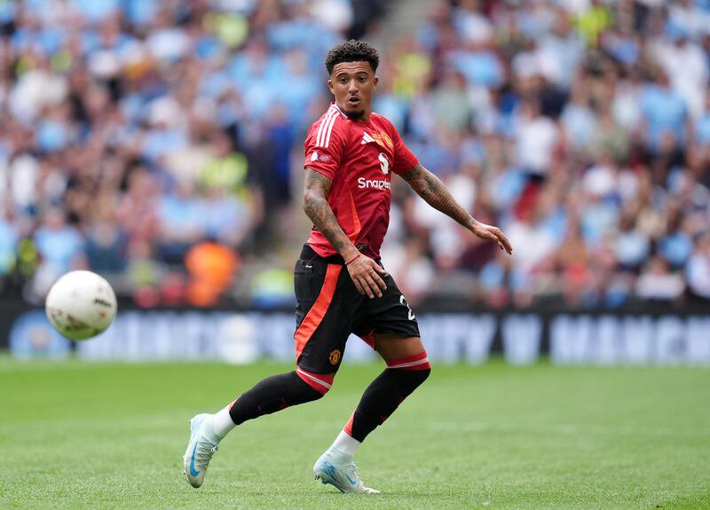Jadon Sancho’s last United appearance came in the 2024 Community Shield