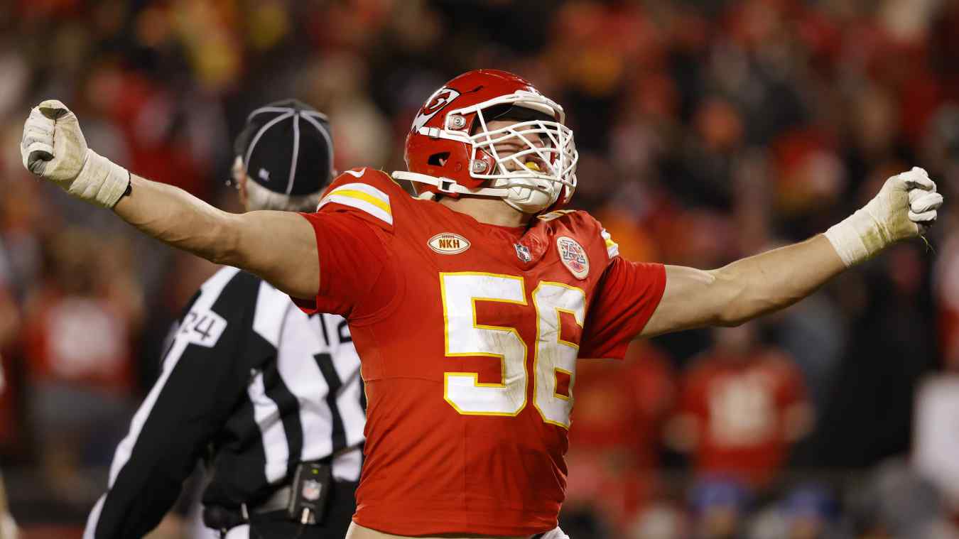 Kansas City Chiefs defensive end George Karlaftis is the only player with double-digit pressures in two separate games this season.