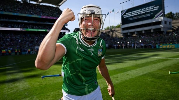 Dublin , Ireland - 19 July 2026; Kyle Hayes of Limerick celebrates after the GAA Hurling All-Ireland Senior Championship Final match between Galway and Limerick at Croke Park in Dublin. (Photo By Ramsey Cardy/Sportsfile via Getty Images)