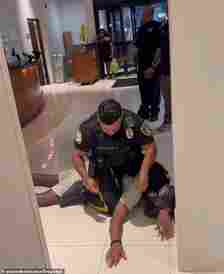 The man was then placed in handcuffs following his arrest