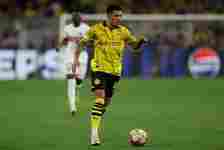 Jadon Sancho playing for Borussia Dortmund